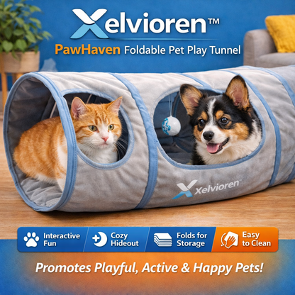 Xelvioren™ PawHaven Foldable Pet Play Tunnel